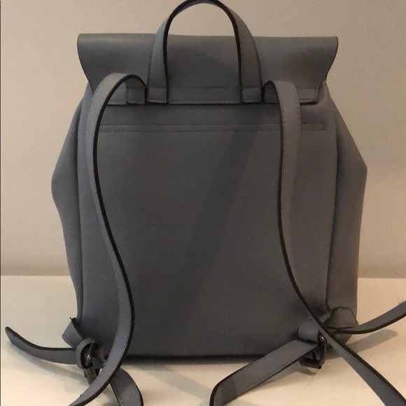 TOPSHOP FAUX LEATHERGREYBLUE BACKPACK - Picture 2 of 7